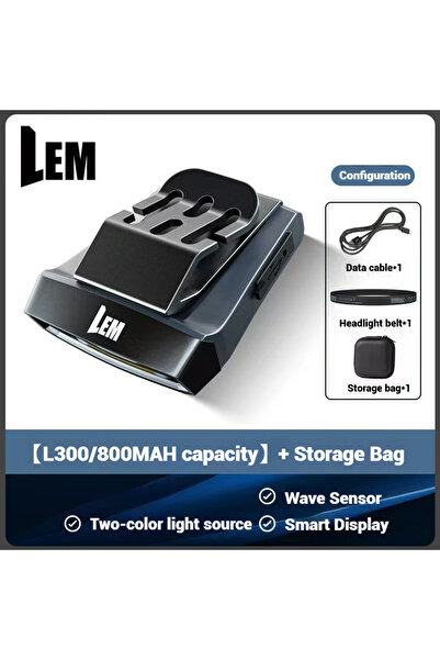 Choice1 مصباح رأس LEM COB قابل لإعادة الشحن، فائق الخفة، يعمل بمنفذ USB، بقوة...