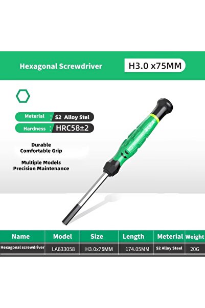 Choice13 LA633058 LAOA 1pc Ball Head Hex Screwdriver FlatHead ScrewDriver wit...