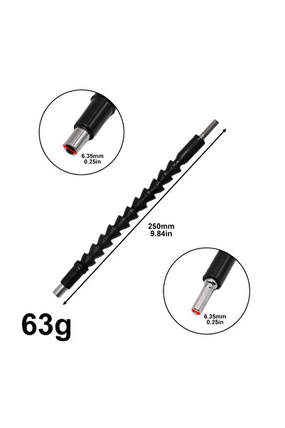 Choice 250mm black 200-300mm hexagonal handle black soft shaft hand drill scr...