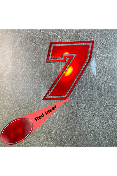 Choice6 ملصق رقم 7 أحمر ليزري مقاوم للماء للدراجات النارية، ارتفاع 10 سم، قطع...