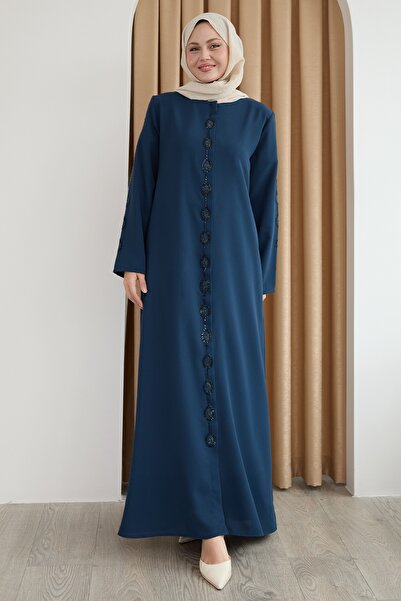 InStyle Damla Stone Patterned Indigo Ferace