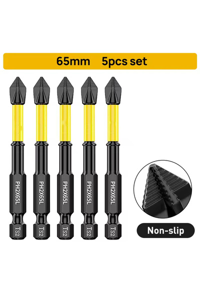 Choice1 Deli 5pcs 65mm Anti-Slip and Shk-Proof Bits Screwdriver Bits High Har...