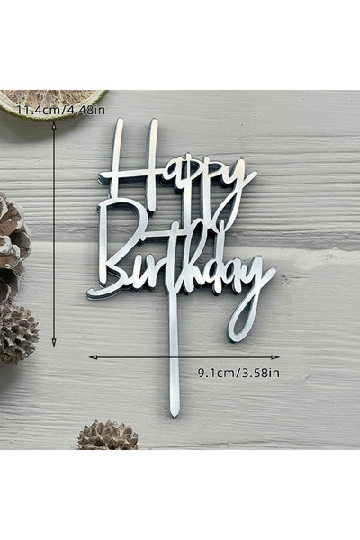 Choice13 Style 12 10pcs 10Pcs Acrylic Happy Birthday Cake Topper Pink Gold Si...