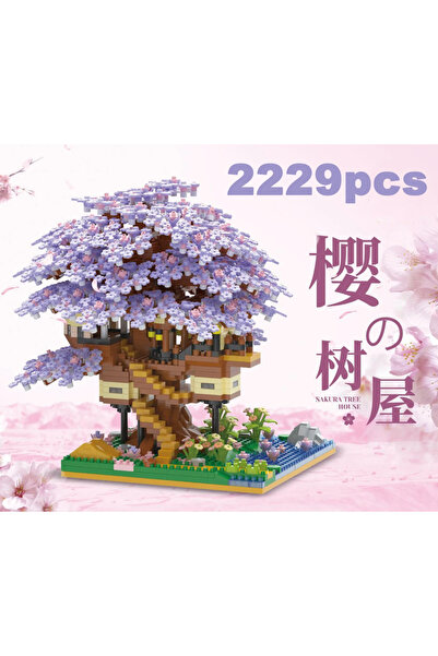 Choice3 حقيبة OPP، اصنع بنفسك بيت شجرة رومانسي بنفسجي مزين بأزهار الكرز، مكعب...