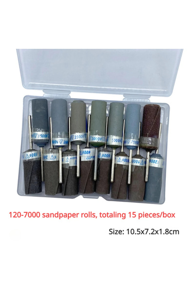 Choice4 120-7000 علبة تحتوي على 15 قطعة، قطعة واحدة من رأس صنفرة أسطواني 120-...