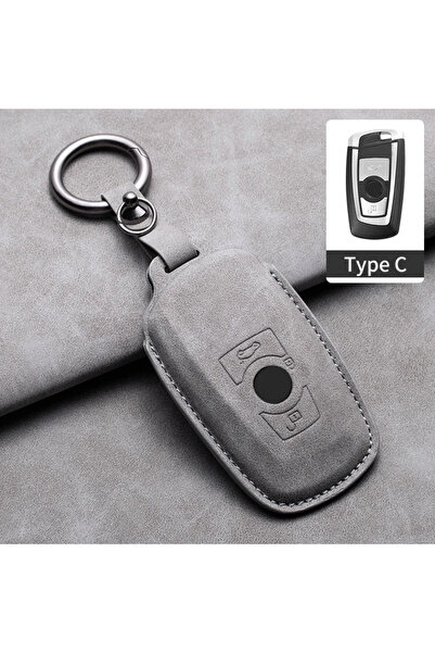 Choice1 Gray C1 Leather Car Remote Key Case Cover for Bmw F20 G20 G30 X1 X3 X...