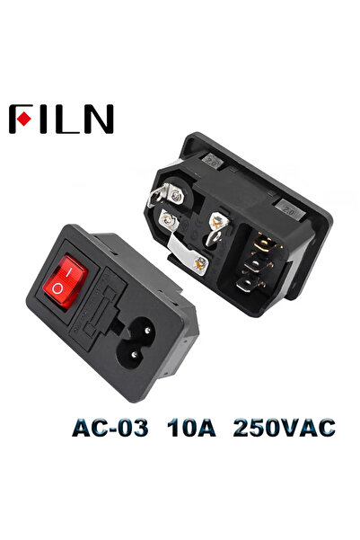 Choice9 AC-03 IEC320 C14 موصل كهربائي AC ثلاثي الأطراف مزود بمؤشر LED أحمر، 2...