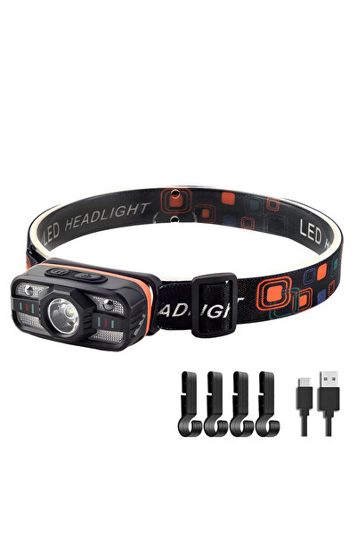 Choice5 مصباح أمامي LED قابل لإعادة الشحن من XIWANGFIRE مزود بخطاف، ومستشعر، ...