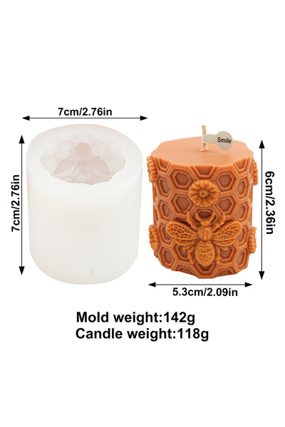 Choice3 قالب قرص العسل ثلاثي الأبعاد من السيليكون، أداة إبداعية لصنع الشموع، ...
