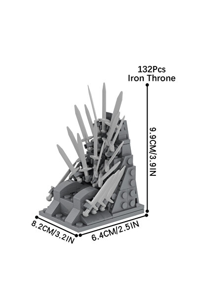 Choice1 مجموعة بناء نموذج كلاسيكي بدون صندوق، تتضمن: عرش حديدي، سيف، كرسي، تن...