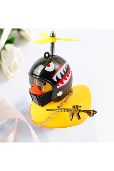 Choice10 Yellow Duck 6 Motor Accessories Yellow Duck with Helmet for Bike Wit...