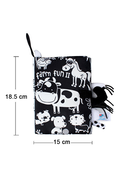 Choice28 كتاب قماشي ناعم للأطفال بتصميم مزرعة باللونين الأبيض والأسود، ألعاب ...