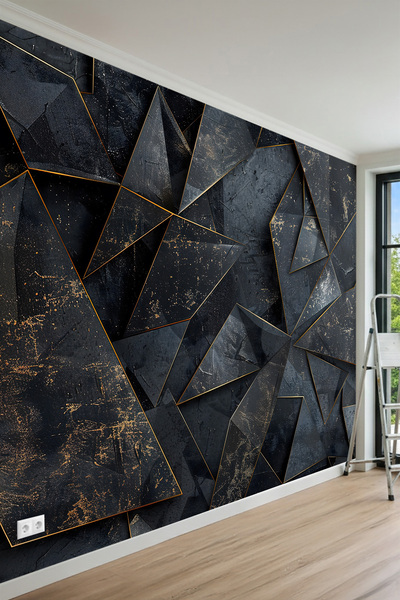 MİRAZAWALL Geometrik Kırık Panel Efektli Modern Endüstriyel Tasarım Tek Parça...
