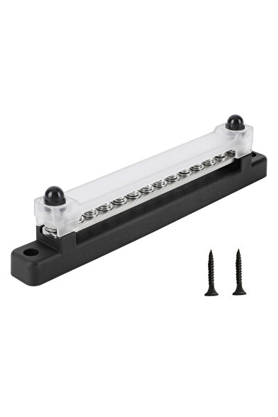 Choice4 12P Black M6 12V Terminal Block Bus Bar 1/4 Inch Stud 150A Electrical...