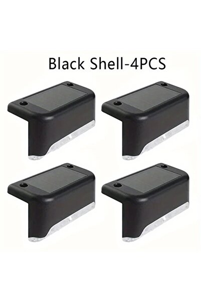 Choice3 أسود - 4 عبوات / 16 عبوة مصباح LED يعمل بالطاقة الشمسية للدرج، مقاوم ...