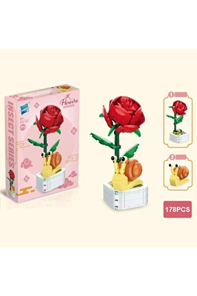 Choice6 مكعبات بناء على شكل زهرة حشرة صفراء فاتحة، باقة نباتات عصارية، نموذج ...