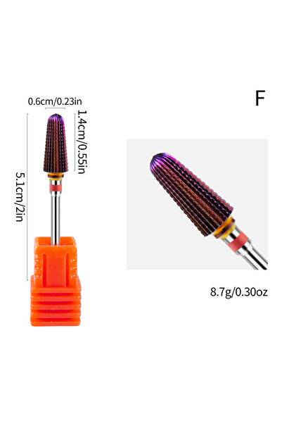 Choice5 مجموعة رؤوس حفر أظافر مخروطية الشكل من كربيد التنجستن الأرجواني، مقاس...