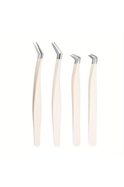 Choice4 مجموعة واحدة من ملاقط الرموش، ربع قطعة، مصنوعة من الفولاذ المقاوم للص...