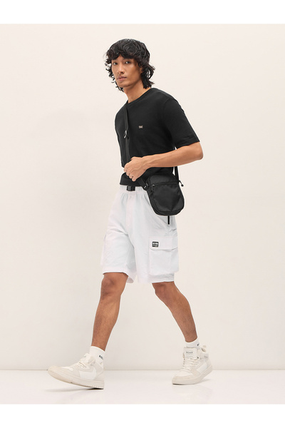 The Bear House By Styli Men Solid Relaxed Fit Cargo Shorts