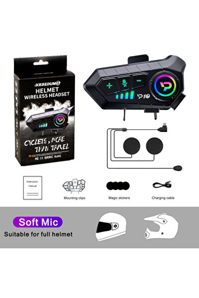 Choice kebidumei Soft MIC Motorcycle Helmet Headset Bluetooth Wireless IPX6 W...