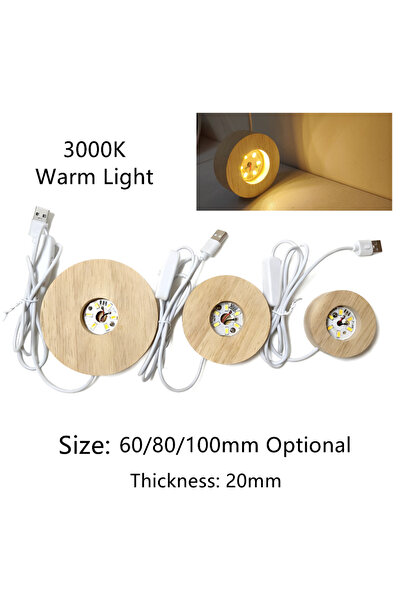 Choice8 إضاءة دافئة 60×60×20 مم، مفتاح 100/80/60 مم، مصباح مكتبي خشبي مزخرف ي...