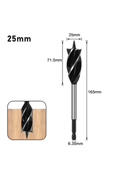 Choice9 25mm 10-35mm Woodworking Twist Drill Bit Set Long Four-slot Four-blad...