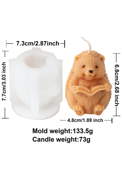 Choice4 قالب سيليكون ثلاثي الأبعاد على شكل قنفذ لطيف لصنع الشموع، على شكل حيو...