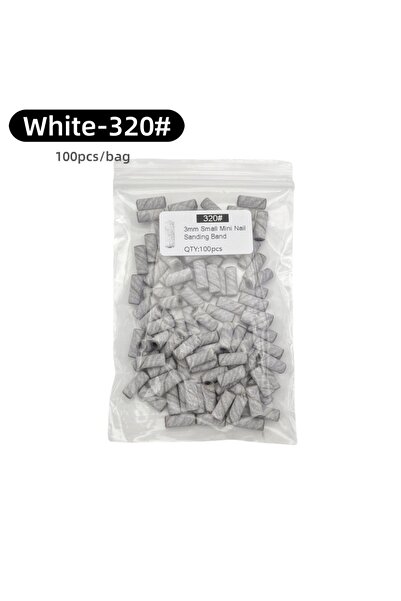 Choice5 حلقات صنفرة أظافر صغيرة بيضاء 320، 100 قطعة/ حقيبة ، 3 مم، سميكة، عال...