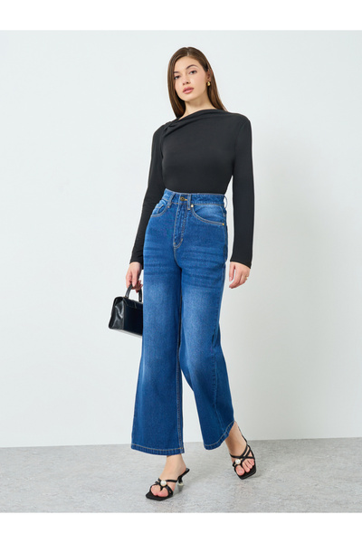 Styli Women Blue High Rise Wide Leg Jeans