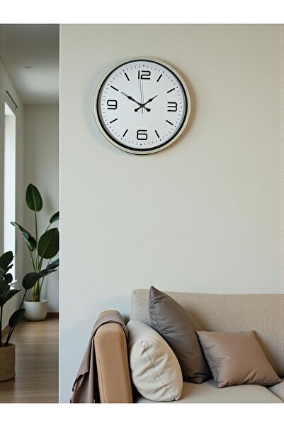 Lunaev ساعة حائط ديكورية حديثة مقاس 36 سم باللون الكريمي