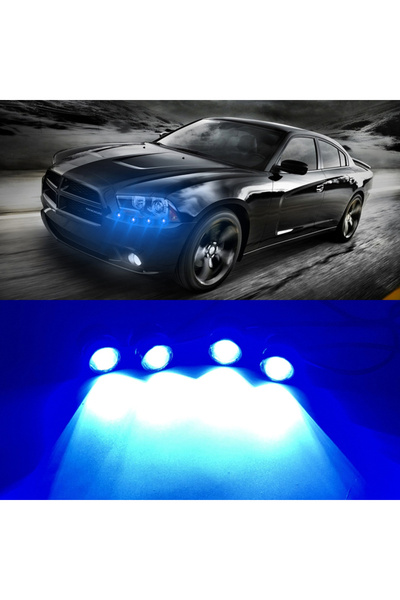 Choice4 مصباح LED أزرق 4 في 1 للسيارة، مصباح عين النسر، مصباح تحذير طوارئ، مص...