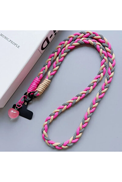 Choice7 حبل تعليق للهاتف المحمول بلون الكاكي الوردي، عصري، مبتكر، ملون، مضفر،...