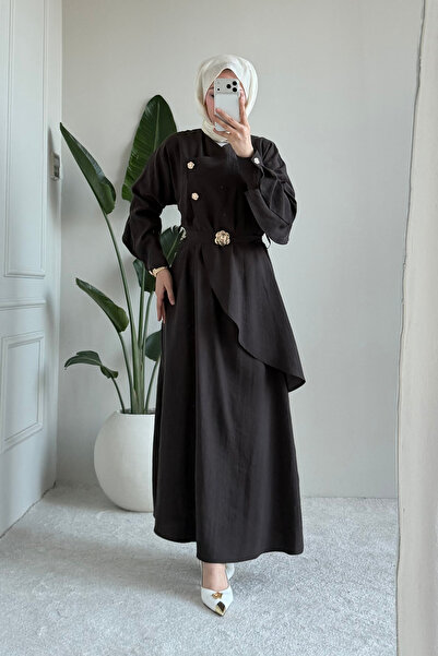 Tesettür Diyarı Rochie Tesettür din țesătură İcona Tansel cu nasturi și catar...