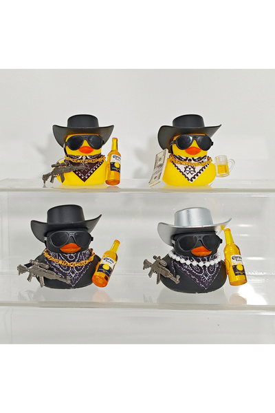 Choice4 4 قطع جديدة من البط! زينة سيارة على شكل بطة محظوظة، زينة لوحة القيادة...