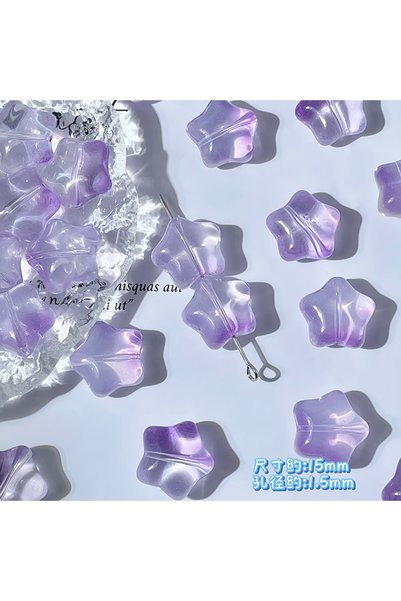 Choice 10pcs 07 nailv TX91 10pcs 15mm Cute Flat Star Glass Bead Loose Bead Ch...