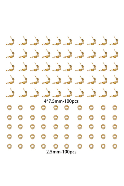 choice2 Gold 200pcs/lot Jewelry Findings Crimp End Beads Connector Clasp for ...