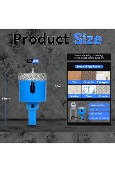 Choice9 Square 35 18-68MM Diamond Drill Bits Set Ceramic Tile Hole Saw with p...