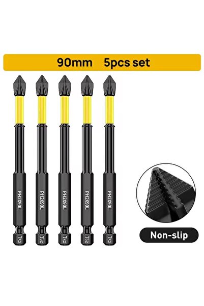 Choice6 Deli 5PCS 90mm Anti-Slip and Shk-Proof Bits Screwdriver Bits High Har...