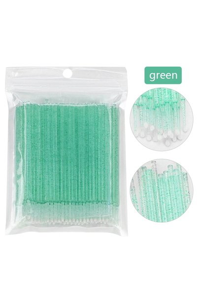 Choice6 فرشاة تنظيف الرموش C539 - أخضر لامع، 100 قطعة، فرشاة تنظيف الرموش، أع...