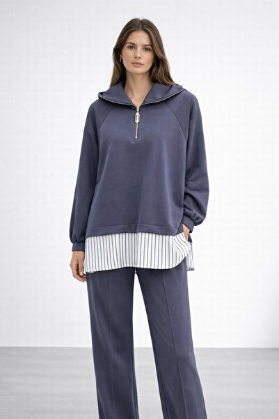 Nuss 1075 Set pantaloni cu guler marinar și detaliu cămașă