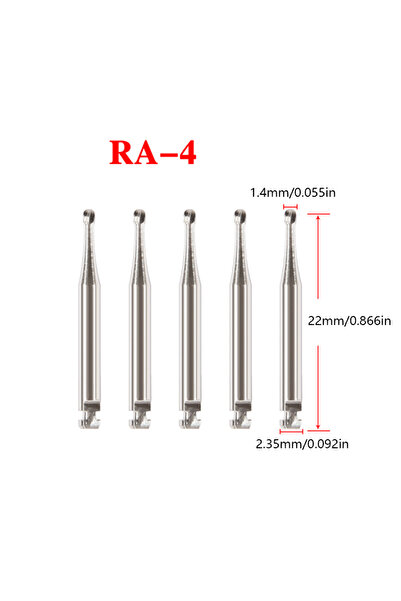 Choice5 RA4 5pcs/Box Dental Tungsten Carbide Burs Low Speed Round RA Series F...