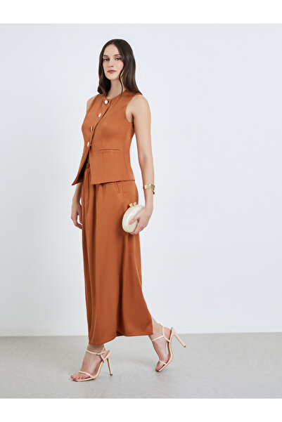 Styli Women Rust Straight Fit Maxi Skirt