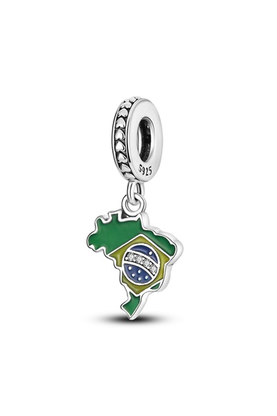 Choice9 KTC139 925 Sterling Silver America Mexico Brazil Flags Charms Beads F...