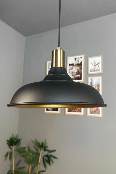 Bamyum Nota Siyah Tekli Avize Kalın Eskitme Fener Başlık Salon Mutfak Koridor...