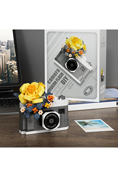 Choice4 مجموعة بناء نموذج زهرة مرآة كاميرا SLR مع صندوق رقم 7443 - زينة عصرية...
