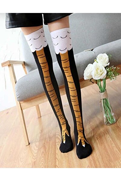 giyimpatik Tavuk Ayağı Desenli Unisex Soket Çorap (1 Çift) – Premium Kalite E...