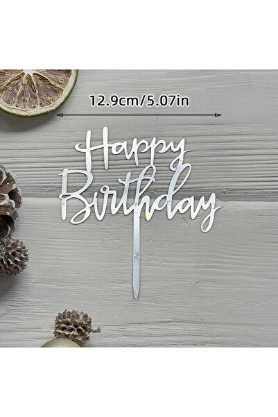 Choice20 1PC A2 Large Size Happy Birthday Acrylic Cake Topper Black Gold Lett...