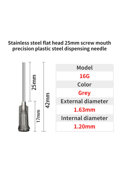 Choice5 25mm 16G 50Pcs 10G-30G Dispensing Needle Industrial Tip with Luer Lk ...