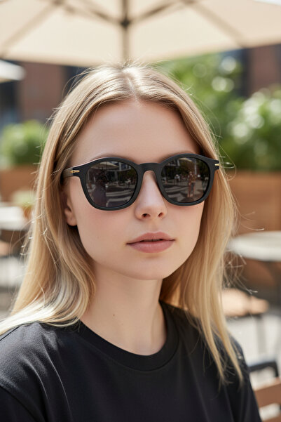 De Valentini Round Model Bone Unisex Sunglasses