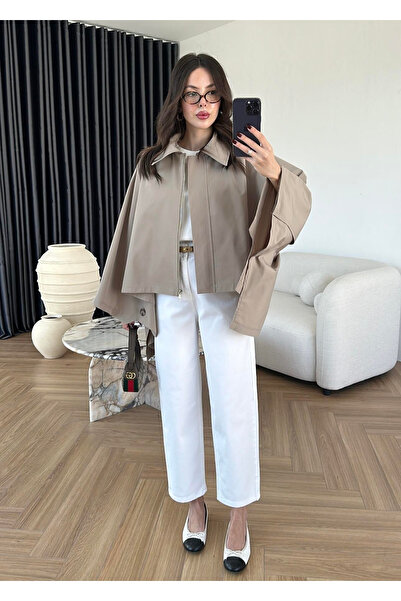 My Blog Khaki Cape Trench Coat - 7603